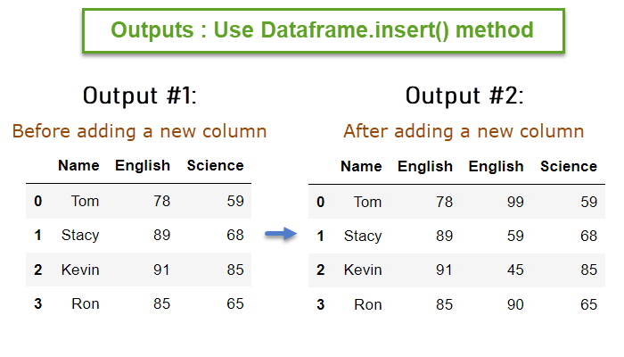Use Dataframe.insert() method 02
